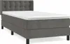 vidaXL Boxspringbett mit Matratze Dunkelgrau 90x190 cm Samt Produktbild-Vorschau 1