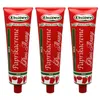 Three tubes of Univer Paprikacreme mild are displayed side-by-side against a white background. Produktbild-Vorschau