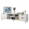 Komoda biała do salonu, z półkami, w eleganckim, modnym i Podgląd zdjęcia produktu 1