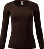 A plain brown long-sleeved t-shirt for women is shown against a white background. Podgląd zdjęcia produktu