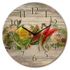 ARTland Holz Wanduhr Funkuhr - schwarzer Zeiger Kräuter und Produktbild-Vorschau 1