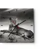 Wanduhr - Quadrat - Glasuhr - Tierwelt weiblich katze Tier Produktbild-Vorschau 1