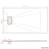 SMC Duschwanne 140x80cm weiß Steinoptik mit Ablaufgarnitur Produktbild-Vorschau 3