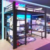 Lit mezzanine 140 x 200 cm en métal noir avec éclairage LED Voir les images du produit 4