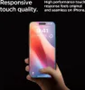 A hand holding an iPhone with a colorful wallpaper, with marketing text overlayed. Anteprima dell’immagine prodotto