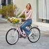 Vélo Cruiser Vélo de plage rose avec panier 66cm pneu 7 Voir les images du produit 8