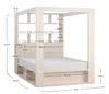 Himmelbett Doppelbett 160x200 Calgary sandbeige mit Regal, Produktbild-Vorschau 2