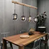 Hängeleuchte, Glasschirm, Holzoptik, braun, H 130 cm Produktbild-Vorschau 5