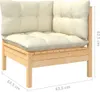 11-tlg. Garten-Lounge-Set mit Creme Kissen Massivholz Produktbild-Vorschau 6
