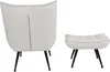 Loungesessel mit Fußhocker Samt Beige Gepolsterter Produktbild-Vorschau 13