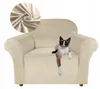 Sesselbezug 1 Sitzer 90-140cm - Samt - Hellbeige - Stretch Produktbild-Vorschau 1