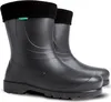 A pair of black rain boots with black knitted cuffs. Produktbild-Vorschau