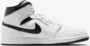 A side view of a white and black Nike Air Jordan 1 Mid sneaker. Anteprima dell’immagine prodotto
