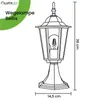 A line drawing of an outdoor lamp with dimensions indicated. Produktbild-Vorschau