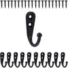 10 Stueck schwarze kleine Haken an der Wand montiert mit 20 Produktbild-Vorschau 2