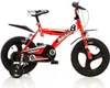 A red and black children's bicycle with training wheels is shown against a white background. Náhľad obrázku produktu