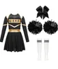 A cheerleading outfit and accessories laid out on a white background. Náhľad obrázku produktu