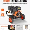A pressure washer engine with marketing text and feature callouts. Produktbild-Vorschau