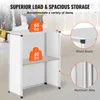 A portable trade show podium with weight capacity indicators and material callouts. Produktbild-Vorschau