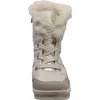 A front view of a white and gray winter boot with fur trim. Produktbild-Vorschau