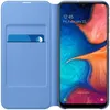 A blue flip case for a smartphone, with a credit card inserted into a slot. Produktbild-Vorschau