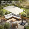 ML-Design Slunečník Ø 330 cm béžový hliníkový obdélníkový, Náhled obrázku produktu 7