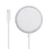 A white wireless charger with a silver rim and a white USB-C cable is shown against a white background. Produktbild-Vorschau