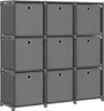 vidaXL Police z kostek s 9 boxy šedá 103x30x107,5 cm látka Náhled obrázku produktu 8