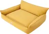 A yellow dog bed is shown against a white background. Produktbild-Vorschau