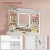 WOLTU Schminktisch mit Spiegel Beleuchtung offenen Ablagen Produktbild-Vorschau 9
