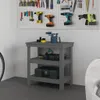 vidaXL Pracovný stôl sivý 78,5x50x80 cm Borovicový masív Náhľad obrázku produktu 2