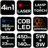 NEO TOOLS lampada di ispezione 450 lm COB LED + laser + UV Anteprima dell’immagine prodotto 2