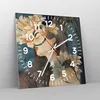 Wanduhr - Quadrat - Glasuhr - Surreal Frau Blumen - 40x40cm Produktbild-Vorschau 4
