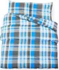 vidaXL Bettwäsche-Set Blau und Grau 240x220 cm Baumwolle Produktbild-Vorschau 1