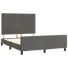vidaXL Bettgestell mit Kopfteil Dunkelgrau 140x190 cm Samt Produktbild-Vorschau 5