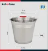 KOTARBAU® Seau à Cendre Acier Inoxydable 14 L Argent Seau Voir les images du produit 3