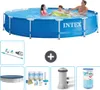 Intex-Schwimmbecken mit rundem Rahmen – 366 x 76 cm – Blau Produktbild-Vorschau 1
