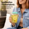 12 Trinkgläser mit Henkel Deckel & Mehrweg Strohhalm Gläser Produktbild-Vorschau 8