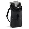 A black rolltop backpack with items inside. Anteprima dell’immagine prodotto