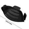 A black clip-on sieve for pots and pans is shown against a white background. A measurement of 23cm/9.05in is visible on the lower left side of the image. Voir les images du produit