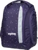 A purple backpack with a white star pattern and a gray stripe. Anteprima dell’immagine prodotto