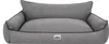 A gray dog bed with raised sides and a pillow. Produktbild-Vorschau