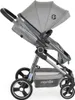 A side view of a gray stroller on a white background. Produktbild-Vorschau