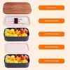 Japonský box na oběd s dvojitým bambusovým víkem, vhodný do Náhled obrázku produktu 5