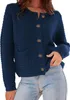 ASKSA Damen Strickjacke Rundhals Cardigan Knopfleiste Produktbild-Vorschau 1