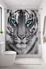 Textil-Duschvorhang Tiger schwarz-weiß 180x200cm Produktbild-Vorschau 3