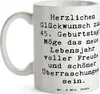 Mr. & Mrs. Panda Kaffeetasse Spruch 45. Geburtstag Freude - Produktbild-Vorschau 3
