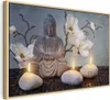 Italienischer Leinwand Leinwandbild - Buddha and Stones (1 Produktbild-Vorschau 1