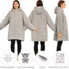 Hoodie Decke mit Ärmeln Plüsch Sherpa Deckenpullover Produktbild-Vorschau 4