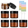6 Stück Glastiegel, 50ml Cremedosen zum Befüllen Braunglas Produktbild-Vorschau 1
